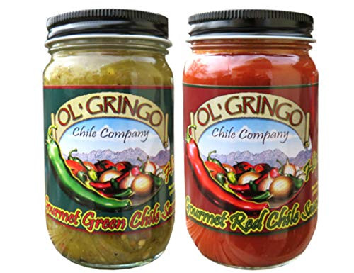 Ol  Gringo Chile Company Flame Roasted New Mexico Green Chile Sauce and Red Chile Sauce - 2 Pack -  Hot Heat