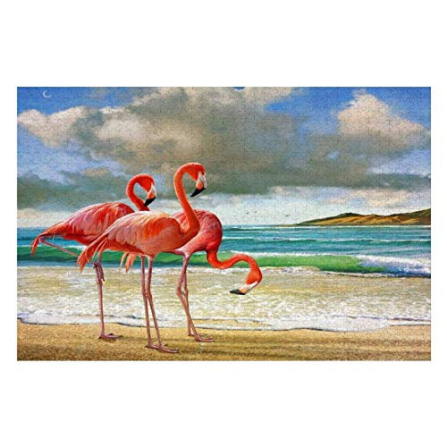 500 Piece Wooden Jigsaw Puzzle Flamingo at Beach Large Puzzle Game for Adults and Teenagers 500 Piece Wooden Jigsaw Puzzle Flamingo at Beach Large Puzzle Game for Adults and Teenagers