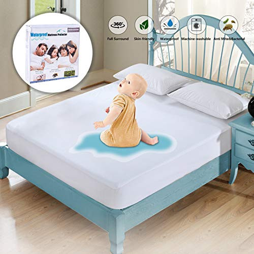 Full Size Mattress Protector Waterproof Mattress Pad Cover Breathable Noiseless Deep Pocket Bed Cover for 6-18 inch Pad - Soft Washable Hypoallergenic Vinyl Free White Full Full Size Mattress Protector Waterproof Mattress Pad Cover Breathable Noiseless Deep Pocket Bed Cover for 6-18 inch Pad - Soft Washable Hypoallergenic Vinyl Free White Full