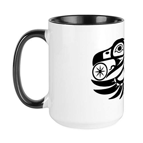 CafePress Native American Raven Sun Large Mug Coffee Mug  Large 15 oz. White Coffee Cup