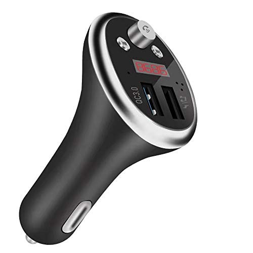 Apolinar Bluetooth FM Transmitter for Car  Bluetooth Car Adapter MP3 Player FM Transmitter Receiver  Hands Free Calling  Dual USB Ports  QC3.0  and  5V1A  Support SD Card USB Car Charger