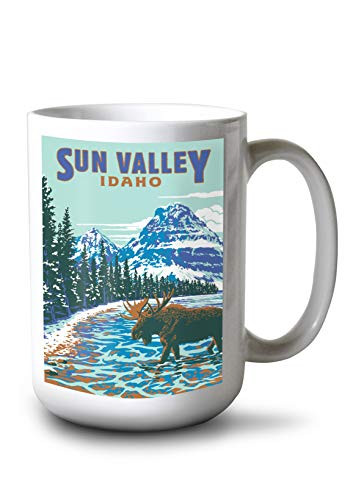Lantern Press Sun Valley  Idaho - Explorer Series 110274  15oz White Ceramic Mug
