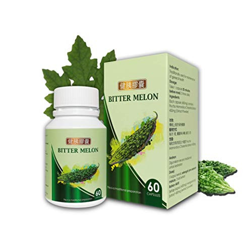 Bitter Melon Capsules 450mg - Regulate Blood Sugar Level  and  Glucose Support  Daily Supplement   1 Bottle  60 Capsules