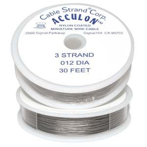 Acculon Tigertail Beading Wire Fine 3 Strand .012 30ft 42363