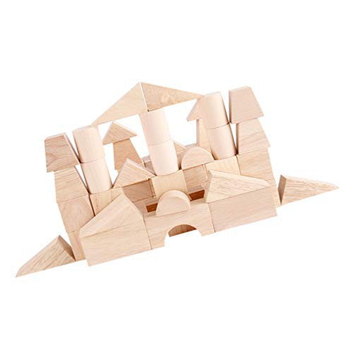 NUOBESTY 50Pcs Wood Building Block Toys Geometric Castle Stacking Blocks Kids Intelligence Educational Montessori Toy NUOBESTY 50Pcs Wood Building Block Toys Geometric Castle Stacking Blocks Kids Intelligence Educational Montessori Toy