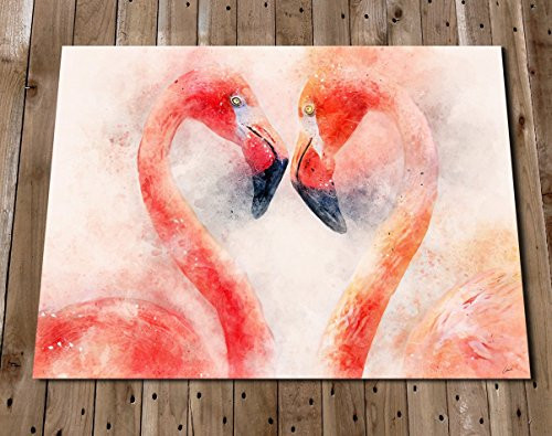 Flamingo Gifts - Wall Art Watercolour Painting Print - Flamingo Decor - Pink Bird - Poster - Animal Lover - Flamingo Heart - New Home Gift