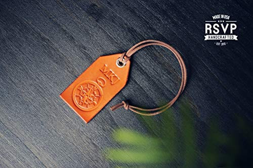 Custom Leather Luggage Tag  Initials Key Chain  Wedding Party Favor  Personalized Key chain  Leather Keyring  gift  Nautical  Compass  travel