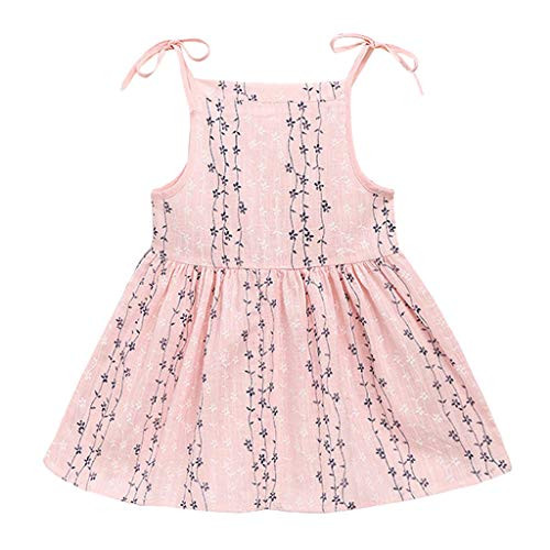 Toddler Kids Baby Girls Strap Tank Mini Dress Flower Print Casual Princess Dress Summer Party Beach Sundress Tops  Beige  90 Toddler Kids Baby Girls Strap Tank Mini Dress Flower Print Casual Princess Dress Summer Party Beach Sundress Tops  Beige  90