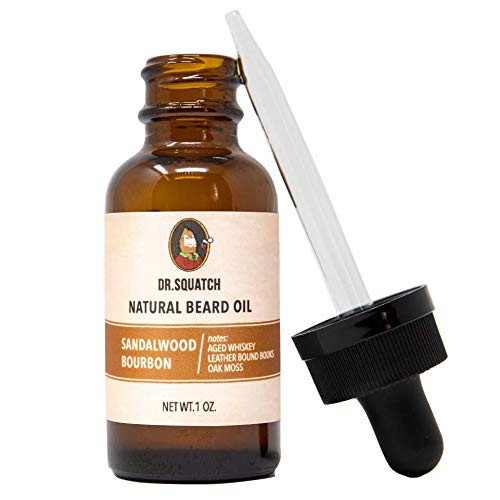 Dr. Squatch Beard Oil Sandalwood Bourbon  Beard Conditioning Oil Made with Organic Sandalwood  Myrrh  Grapefruit Scent  Manly Conditioner for Beards and Mustaches
