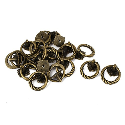 uxcell Furniture Showcase Door Box Retro Style Pull Handle Ring Knob 20pcs
