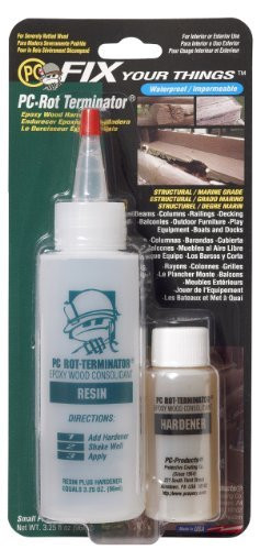 PC Products PC-Rot Terminator Two-Part Epoxy Wood Consolidant  3.25 oz in Two Bottles  Amber Size  3.25 ounces Model  350614 Misc.