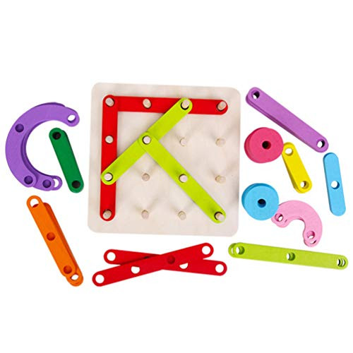 TOYANDONA Wooden Geometry Blocks Colorful Shape Sorter Matching Toy Early Educational Toys TOYANDONA Wooden Geometry Blocks Colorful Shape Sorter Matching Toy Early Educational Toys