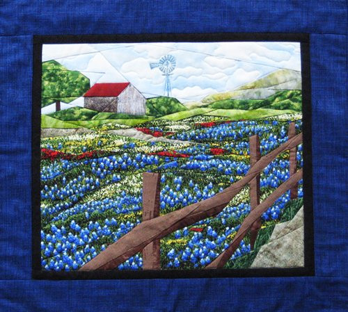 Field of Flowers - NEW Form of Foundation Paper Piecing  Picture Piecing  Pattern - 17 1 4 and quot  x 19 and quot  Quilt Block