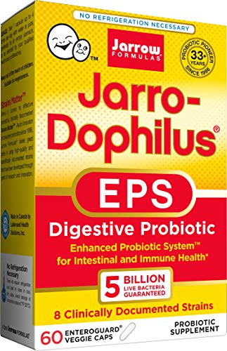 Jarrow Formulas Jarro-Dophilus EPS  for Immune and Intestinal Support  5 Billion Cells Per Capsule  60 Vegetarian Capsules