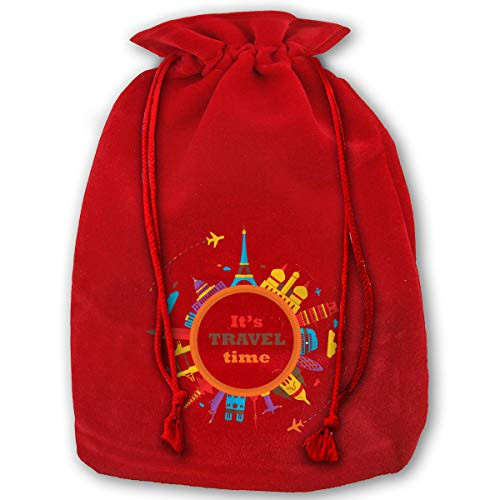 DSFGG Bags  Travel Time Gold Velvet Santa Sack for Xmas Party Favors  Grocery Wrapping Storage Bags for Kids