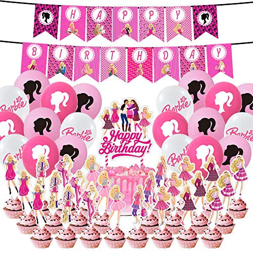 Girls Theme Birthday Party Favors for Girl Party Supplies Cake Toppers Balloons Decoration Girls Theme Birthday Party Favors for Girl Party Supplies Cake Toppers Balloons Decoration