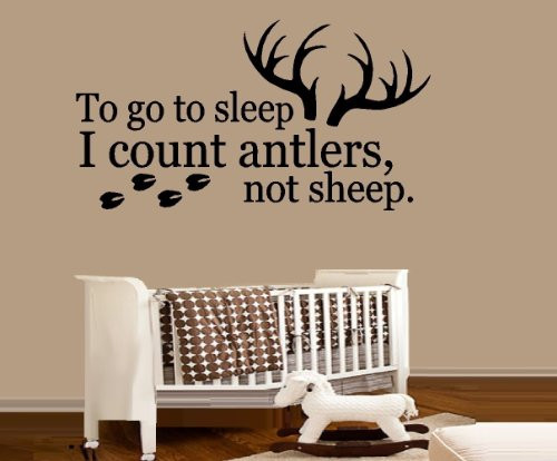 BestPricedDecals to GO to Sleep I Count Antlers NOT Sheep 2 ~ Wall Decal 13 inch X 26 inch