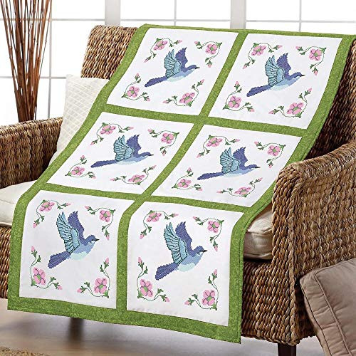 Herrschners Sweet Tweets Quilt Blocks Stamped Cross-Stitch