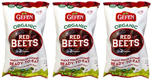 Gefen Organic Red Beets  Whole  Peeled  Cooked  and  Ready to Eat  1.1lb  3 Pack