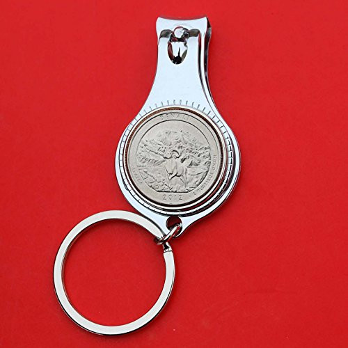 US 2012 Alaska Denali National Park Quarter BU Uncirculated Coin All-in-One Key Ring Bottle Opener Nail File and Cutter Clipper NEW - America the Beautiful US 2012 Alaska Denali National Park Quarter BU Uncirculated Coin All-in-One Key Ring Bottle Opener Nail File and Cutter Clipper NEW - America the Beautiful