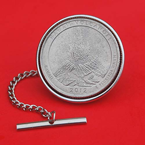 US 2012 Hawaii Volcanoes National Park Quarter BU Uncirculated 25 Cent Coin Silver Plated Tie Tac Tack BRAND NEW - America the Beautiful US 2012 Hawaii Volcanoes National Park Quarter BU Uncirculated 25 Cent Coin Silver Plated Tie Tac Tack BRAND NEW - America the Beautiful