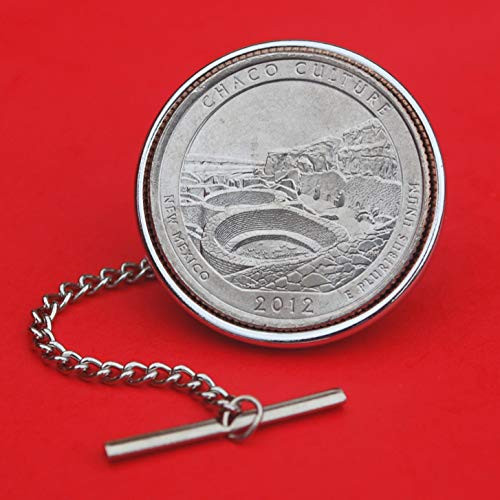 US 2012 New Mexico Chaco Culture National Forest Quarter BU Uncirculated 25 Cent Coin Silver Plated Tie Tac Tack BRAND NEW - America the Beautiful US 2012 New Mexico Chaco Culture National Forest Quarter BU Uncirculated 25 Cent Coin Silver Plated Tie Tac Tack BRAND NEW - America the Beautiful