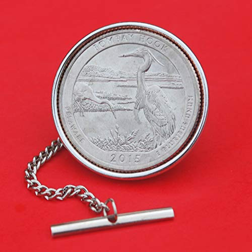 US 2015 DELAWARE Bombay Hook National Wildlife Refuge Quarter BU Uncirculated 25 Cent Coin Silver Plated Tie Tac Tack BRAND NEW - America the Beautiful US 2015 DELAWARE Bombay Hook National Wildlife Refuge Quarter BU Uncirculated 25 Cent Coin Silver Plated Tie Tac Tack BRAND NEW - America the Beautiful
