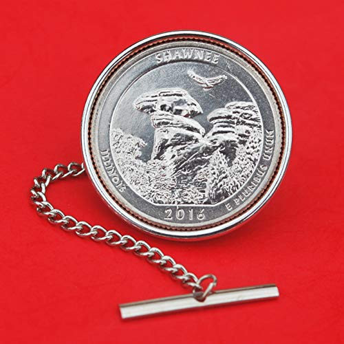 US 2016 Illinois Shawnee National Forest Quarter BU Uncirculated 25 Cent Coin Silver Plated Tie Tac Tack BRAND NEW - America the Beautiful US 2016 Illinois Shawnee National Forest Quarter BU Uncirculated 25 Cent Coin Silver Plated Tie Tac Tack BRAND NEW - America the Beautiful