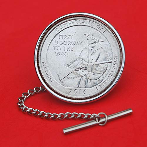 US 2016 Kentucky Cumberland Gap National Historical Park Quarter BU Uncirculated 25 Cent Coin Silver Plated Tie Tac Tack BRAND NEW - America the Beautiful US 2016 Kentucky Cumberland Gap National Historical Park Quarter BU Uncirculated 25 Cent Coin Silver Plated Tie Tac Tack BRAND NEW - America the Beautiful