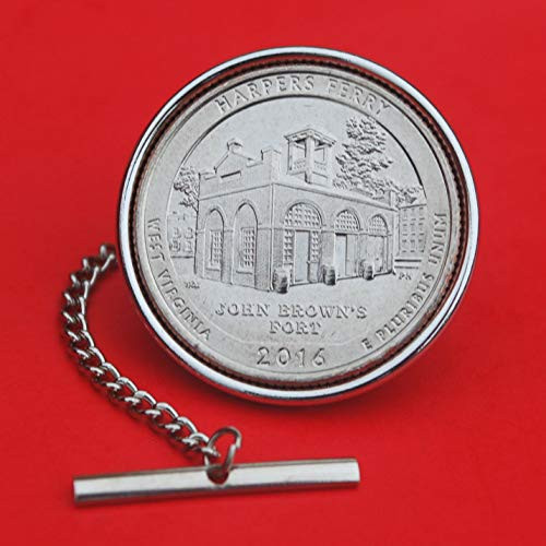 US 2016 West Virginia Harpers Ferry National Historical Park Quarter BU Uncirculated 25 Cent Coin Silver Plated Tie Tac Tack BRAND NEW - America the Beautiful US 2016 West Virginia Harpers Ferry National Historical Park Quarter BU Uncirculated 25 Cent Coin Silver Plated Tie Tac Tack BRAND NEW - America the Beautiful