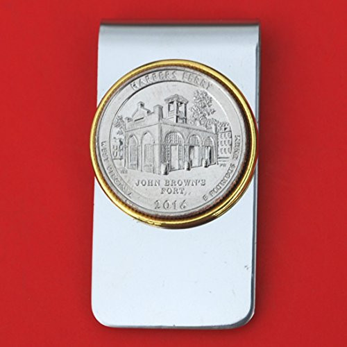 US 2016 West Virginia Harpers Ferry National Historical Park Quarter BU Uncirculated Coin Two Toned Money Clip New - America the Beautiful US 2016 West Virginia Harpers Ferry National Historical Park Quarter BU Uncirculated Coin Two Toned Money Clip New - America the Beautiful