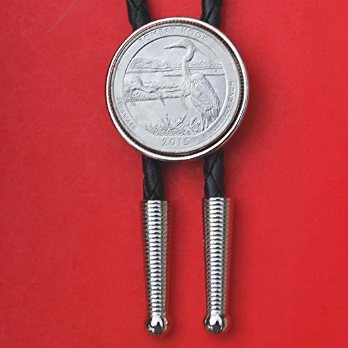 US 2015 DELAWARE Bombay Hook National Wildlife Refuge Quarter BU Uncirculated Coin Simple Silver Slide 36 inch Black Leatherette Cord Bolo Tie NEW - America the Beautiful US 2015 DELAWARE Bombay Hook National Wildlife Refuge Quarter BU Uncirculated Coin Simple Silver Slide 36 inch Black Leatherette Cord Bolo Tie NEW - America the Beautiful
