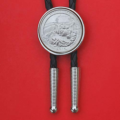 US 2014 Virginia Shenandoah National Park Quarter BU Uncirculated Coin Simple Silver Slide 36 inch Black Leatherette Cord Bolo Tie NEW - America the Beautiful US 2014 Virginia Shenandoah National Park Quarter BU Uncirculated Coin Simple Silver Slide 36 inch Black Leatherette Cord Bolo Tie NEW - America the Beautiful