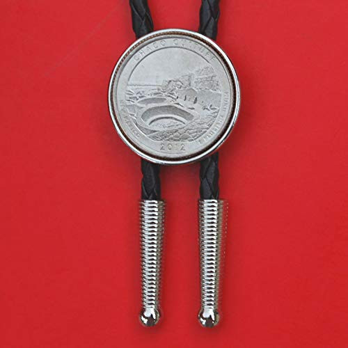 US 2012 New Mexico Chaco Culture National Historical Park Quarter BU Uncirculated Coin Simple Silver Slide 36 inch Black Leatherette Cord Bolo Tie NEW - America the Beautiful US 2012 New Mexico Chaco Culture National Historical Park Quarter BU Uncirculated Coin Simple Silver Slide 36 inch Black Leatherette Cord Bolo Tie NEW - America the Beautiful