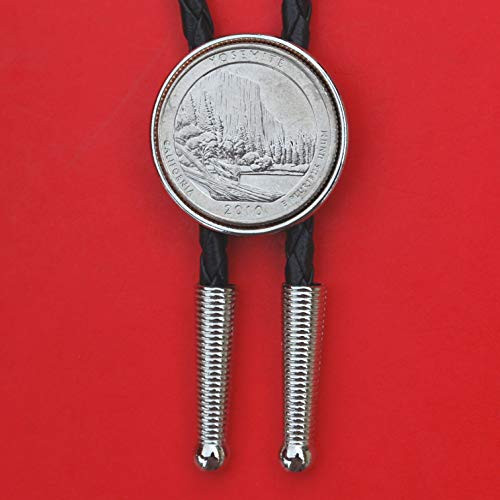 US 2010 California Yosemite National Park Quarter BU Uncirculated Coin Simple Silver Slide 36 inch Black Leatherette Cord Bolo Tie NEW - America the Beautiful US 2010 California Yosemite National Park Quarter BU Uncirculated Coin Simple Silver Slide 36 inch Black Leatherette Cord Bolo Tie NEW - America the Beautiful