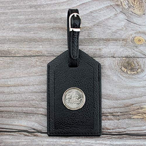 US 2017 Indiana George Rogers Clark National Historical Park Quarter BU Uncirculated 25 Cents Coin Black PU Leather Travel Luggage Tag - America the Beautiful US 2017 Indiana George Rogers Clark National Historical Park Quarter BU Uncirculated 25 Cents Coin Black PU Leather Travel Luggage Tag - America the Beautiful