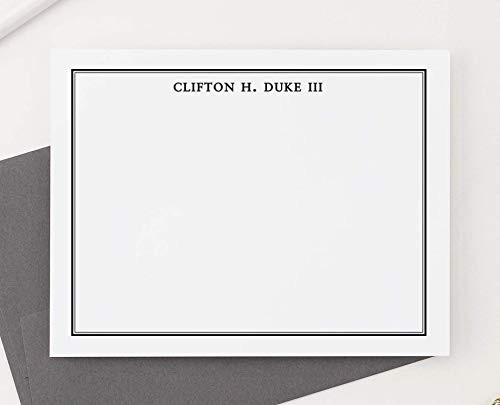 Mens Personalized Stationery Set for Boys  Boys Personalized Thank you Notes  Mens Personalized Note Cards  Mens Stationary Set  Your Choice of Colors and Quantity