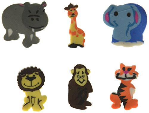 Rhode Island Novelty 144 pcs Mini Zoo Animal Erasers Assortment (Safari Jungle)