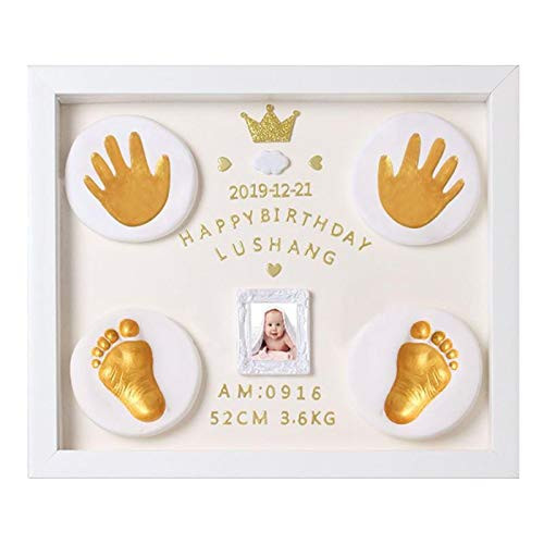 Nifyto Baby Handprint Footprint Ornament Keepsake Kit  Baby Nursery Memory Art Kit  Baby Shower Gifts  Xmas Gifts  Precious Moment for Newborn Baby Boy Girl  Personalized Baby Prints White