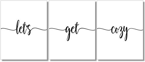 Let s Get Cozy Art Prints - Bedroom Wall Decor - Set of 3  11x14  Unframed