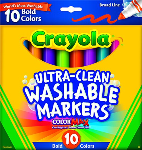 Crayola Ultraclean Broadline Bold Markers (10 Count) Crayola Ultraclean Broadline Bold Markers (10 Count)