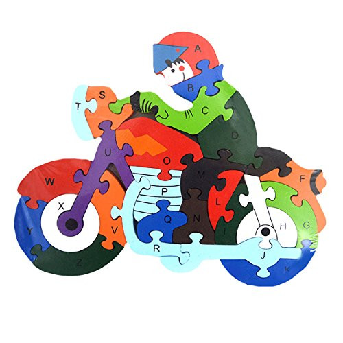 Sun Kea Kids Wooden Jigsaw Puzzles Alphabets ABC and Numbers 123 Learning Blocks Educational Toys Motorcycle Sun Kea Kids Wooden Jigsaw Puzzles Alphabets ABC and Numbers 123 Learning Blocks Educational Toys Motorcycle