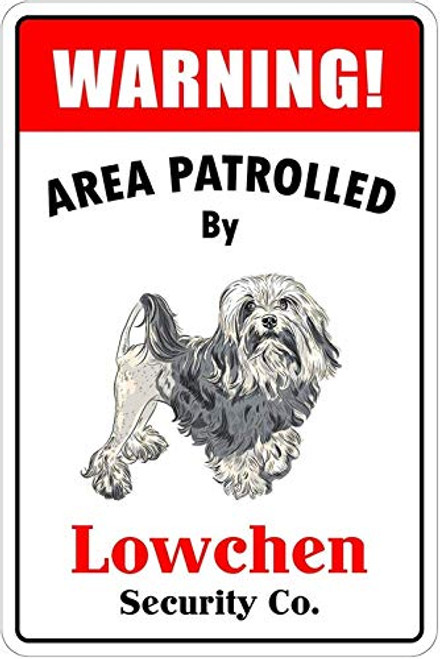 20x30Cm 8x12Inch  Classic Metal Signs Patrolled by Lowchen Durable Vintage Look Sign Plaque For Rec Rooms All Kinds Of Individual Character Places Or Home Decoration
