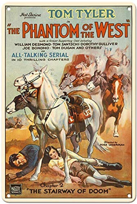 20x30Cm 8x12Inch  Fashion Metal Sign Wall Decor The Phantom of The West Durable Vintage Look Sign Plaque For Hunting Lodges All Kinds Of Individual Character Places Or Home Decoration