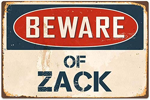 20x30Cm 8x12Inch  Retro Metal Tin Sign Wall Decor Beware of Zack Multipurpose Vintage Look Sign Plaque For Garages All Kinds Of Individual Character Places Or Home Decoration