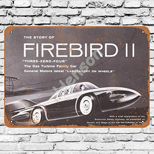 20x30Cm 8x12Inch  GM Firebird II Concept Waterproof Metal Tin Sign Classic Vintage Look Sign Poster Plaque For Bars All Kinds Of Individual Character Places Or Home Decoration