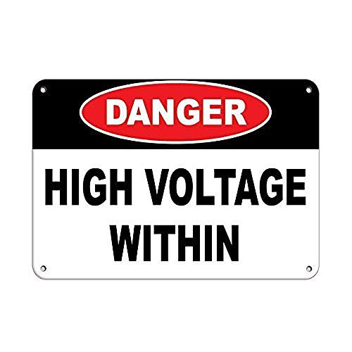 20x30Cm 8x12Inch  Danger High Voltage Within Fashion Metal Sign-Aluminum Wall Decor Classic Vintage Look Sign Poster Plaque For Industry All Kinds Of Individual Character Places Or Home Decoration