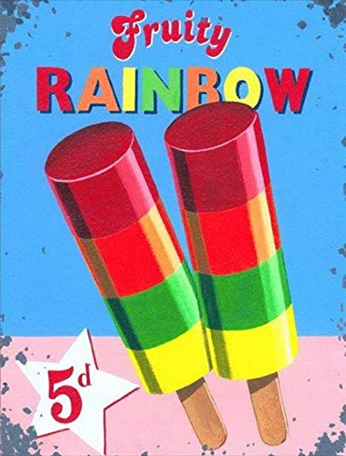 20x30Cm 8x12Inch  Rainbow Ice-Lolly Multipurpose Metal Sign-Aluminum Wall Decor Fashion Vintage Look Sign Metal Plate For Hotels All Kinds Of Individual Character Places Or Home Decoration
