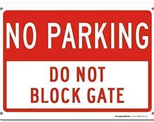 PinkSoft Warning Sign No Parking Do Not Block Gate Sign Road Business Sign Aluminum Metal Sign 8x12 inch