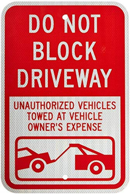 Garage Art Metal Sign 8x12 inch Do Not Block Driveway-Vehicle Towed with Graphic Sign Warning Sign Safety Sign Danger Tin Sign Wall Decor Warning Sign Plaque Sign Art